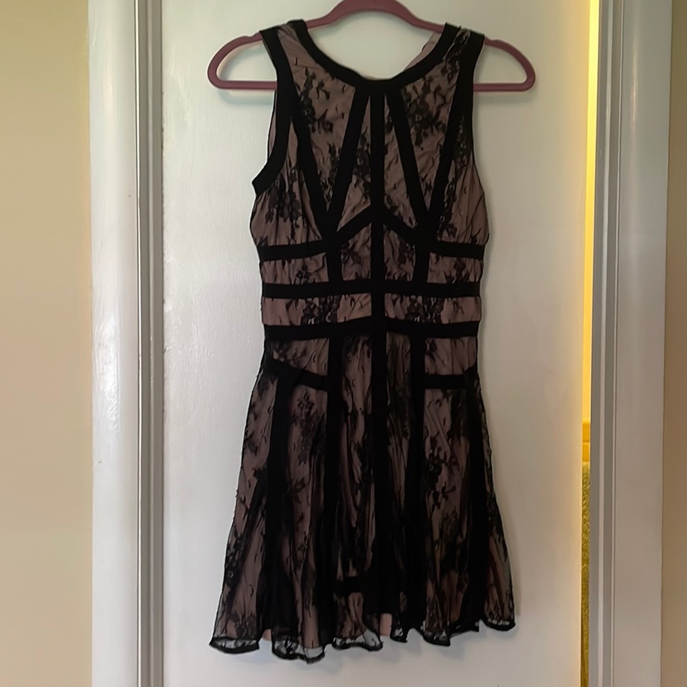Black lace fully lined mini dress